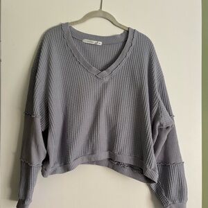 Altar'd State Ribbed Waffle Knit Top